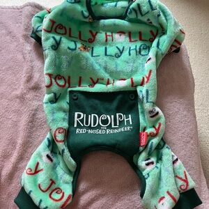 Rudolph the Red-Nosed Reindeer Green Dog Sweater